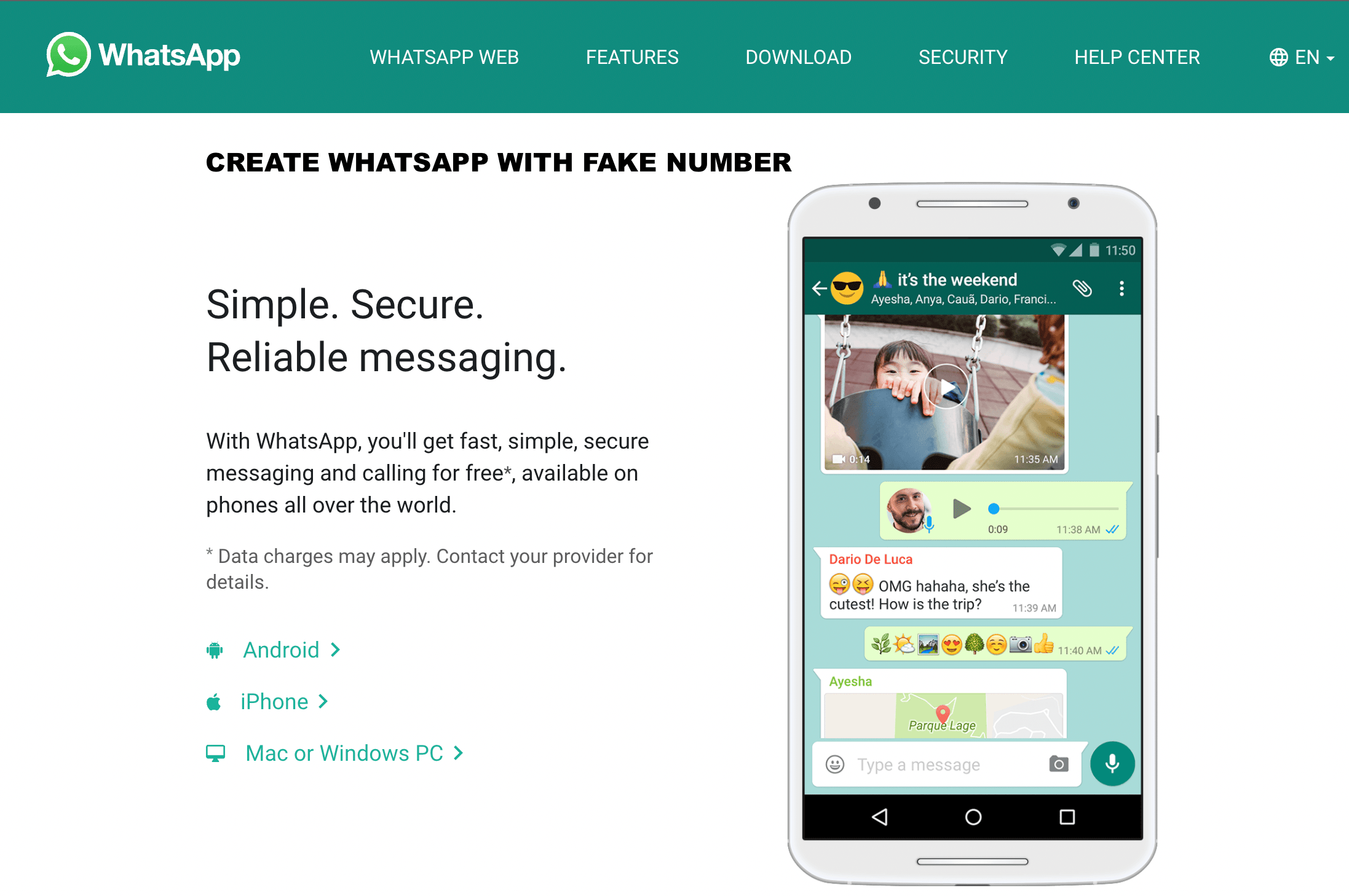 create whatsapp with Fake Number