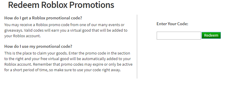 Free Roblox Promo Codes List