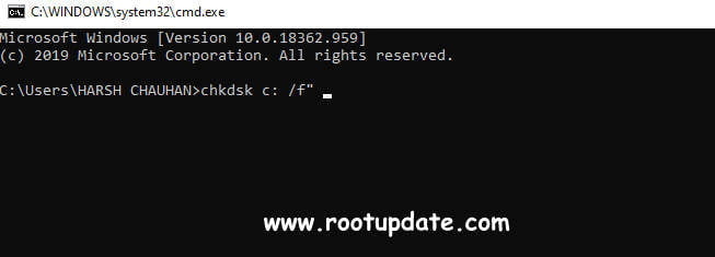 Running Check disk scan