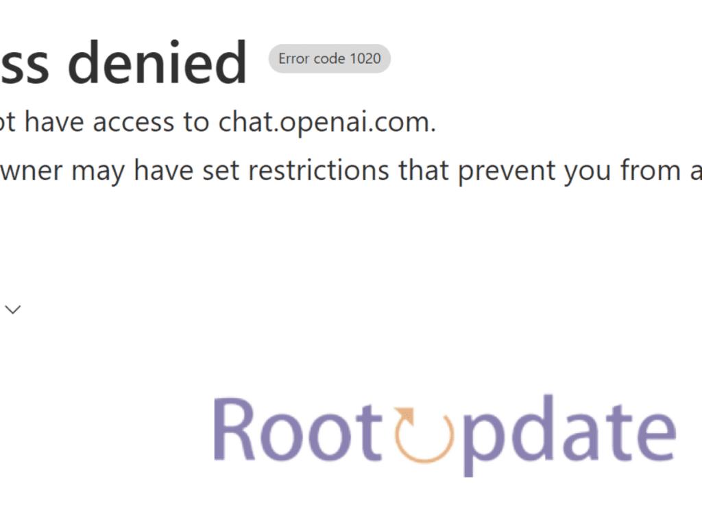 ChatGpt Access denied - Error 1020