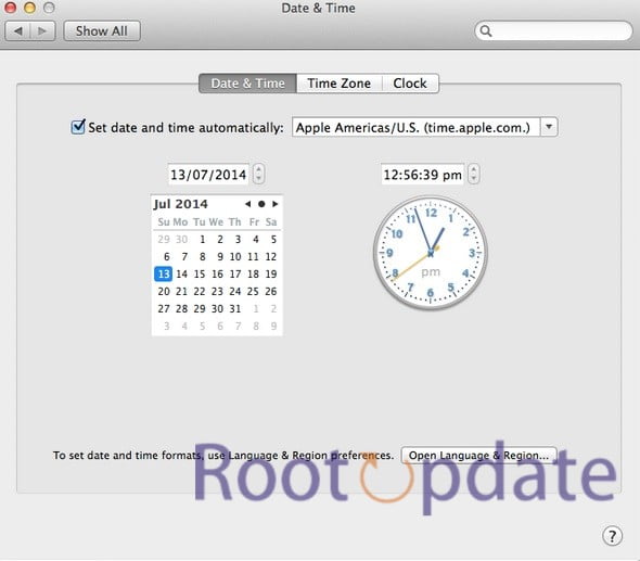 Check Date and Time Settings of Your Mac