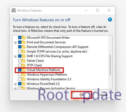 Enable Virtual Machine Platform in Windows 11
