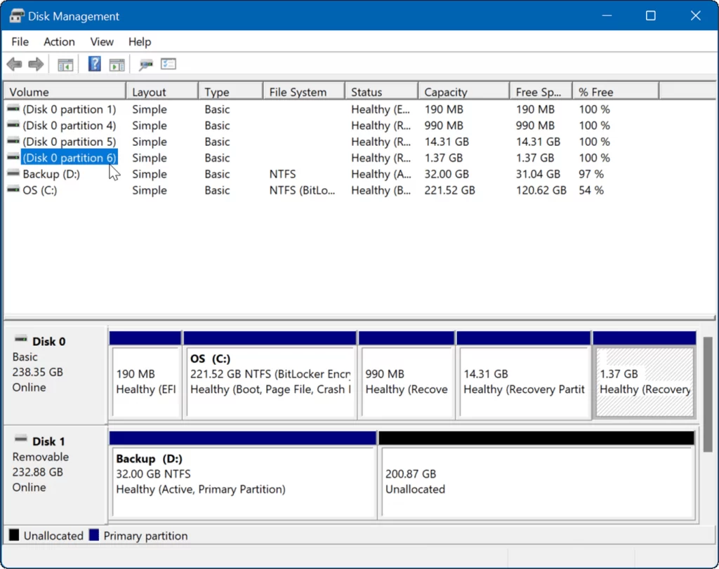 Using Disk Management to Hide Drives