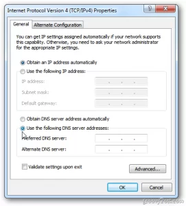 Assigning Working DNS Server Addresses