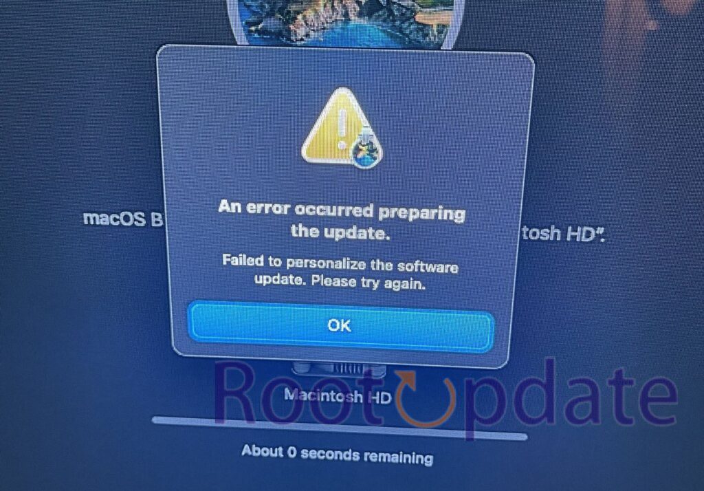 Reason Behind Failed To Personalize The Software Update On Mac