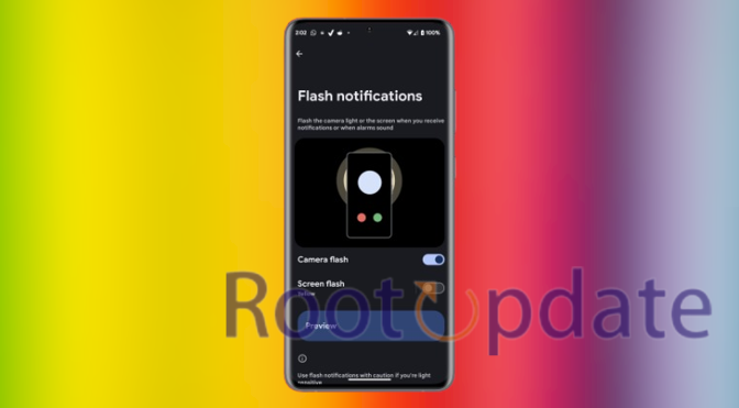 Enable Camera Flash For Notifications On Android 14