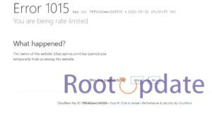 What is Chatgpt: Error 1015 (You are being rate limited)?