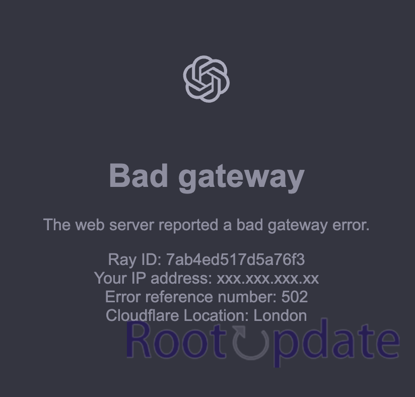 Fix ChatGPT The Web Server Reported a Bad Gateway Error